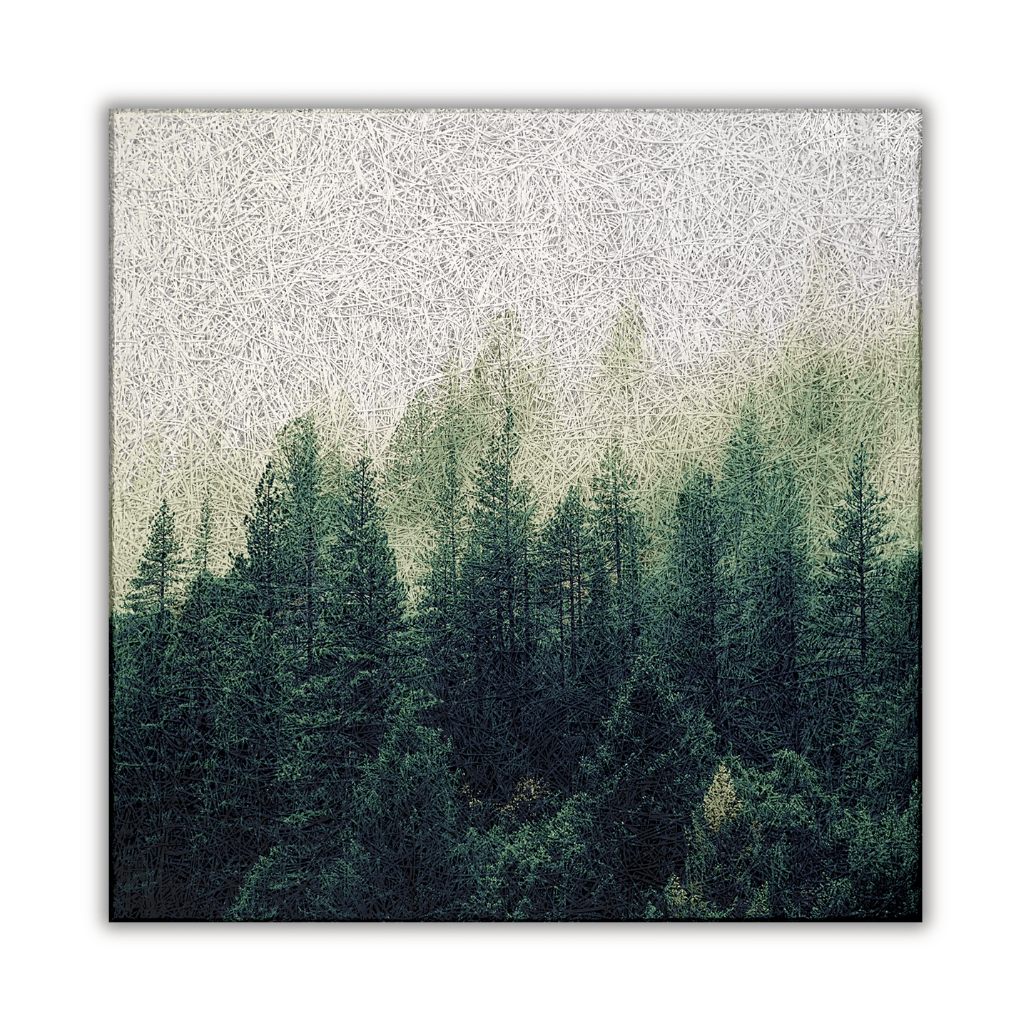 Scandinavian Misty Forest Wood Wool Panel (600x600)