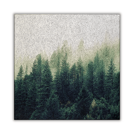 Scandinavian Misty Forest Wood Wool Panel (600x600)